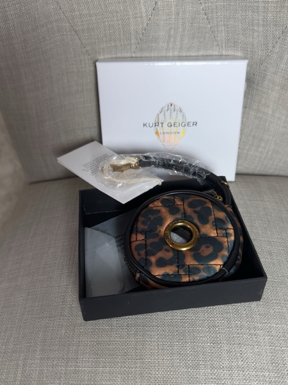 Kurt Geiger Quilted Animal Print Dog Bag Charm